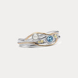 Pearl and Blue Topaz Sterling Silver Ring