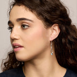 Flowing White and Blue Opal Drop Earrings