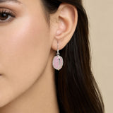 Sterling Silver and Rose Quartz Drop Earrings