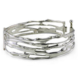 Organic Handmade Sterling Silver Statement Bangle