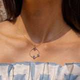 Kyanite Trinity Gold Pendant Necklace | Handmade Jewellery