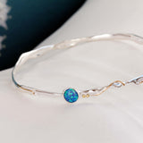 Bangle with 14kt Gold and Blue Opal