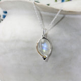 Fluid Silver Moonstone Necklace