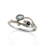 Blue topaz and Lolite Ring