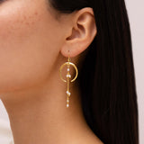 Moonlight Pearl Drop Gold Earrings