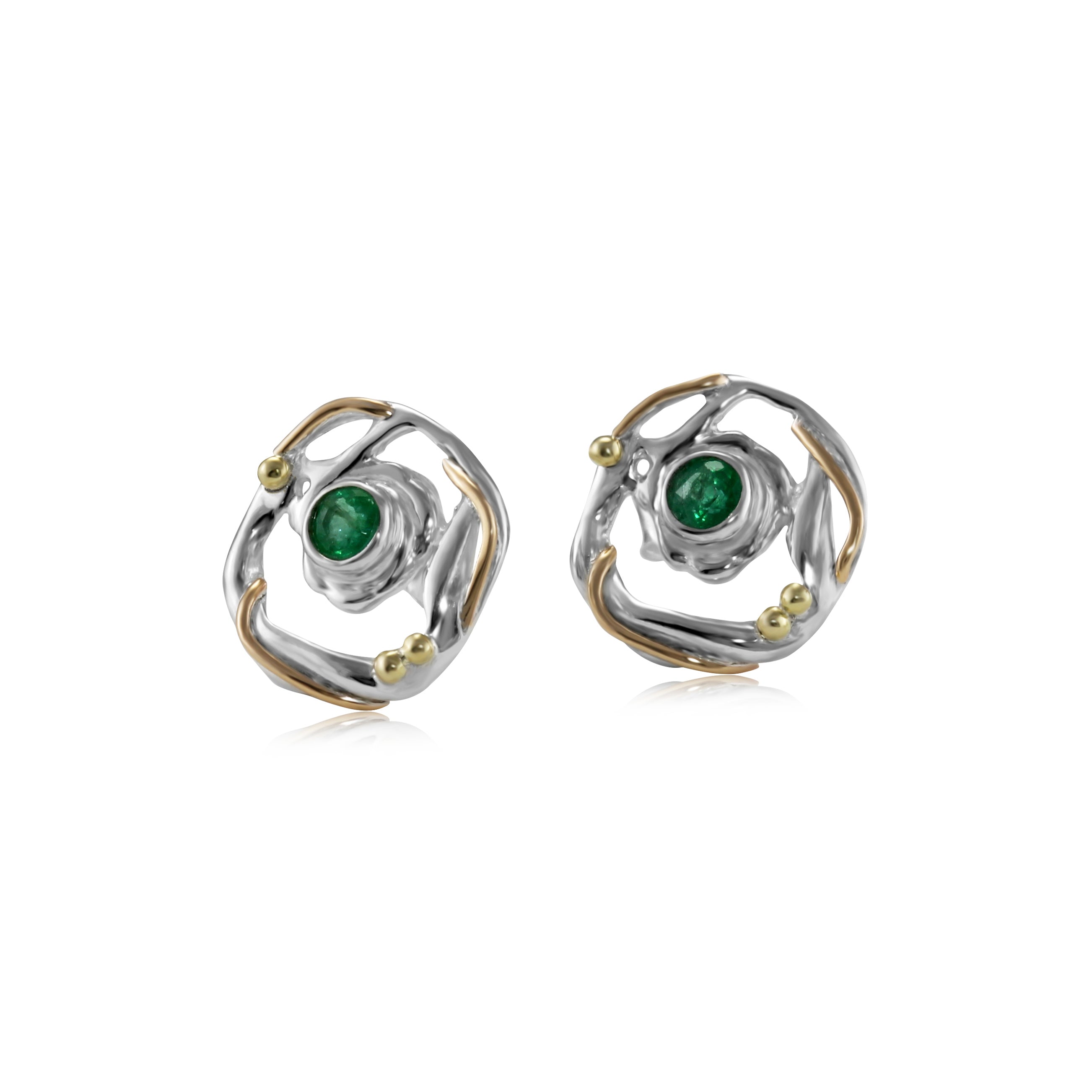 Sterling silver emerald on sale earrings