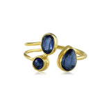 Trinity Kyanite and Gold Ring