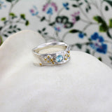 Blue Topaz Ring with Ball Detail