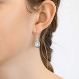 Rainbow Moonstone Droplet Pendant and Earrings Set