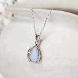 Rainbow Moonstone Droplet Pendant and Earrings Set