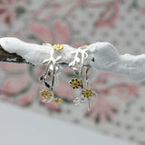 Handmade Sterling Silver Daisy Hoop with 18kt Gold Detailing