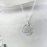 Handmade Blue Opal Organic Circle Necklace