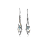Avalon Drop Earrings with Blue Topaz and Pearl