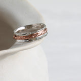 Silver and Copper Spinning Ring