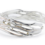 Sterling Silver Bangle with Gold Details