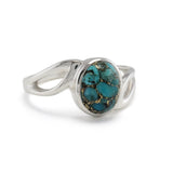 Dancers Handmade Ring with Mohave Turquoise