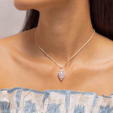 Fluid Silver Moonstone Necklace