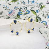 Kyanite Trinity Stud Earrings | Gold Earrings For Her