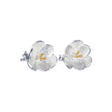 Handmade Silver Buttercup Stud Earrings