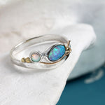 Blue Opal Sterling Silver Ring