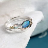 Blue Opal Sterling Silver Ring