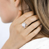 Sterling Silver Rainbow Moonstone Statement Ring
