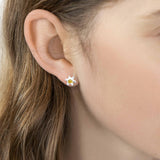 Sterling Silver and 18kt Gold Plated Daffodil Stud Earrings
