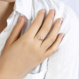 Dainty Pink Tourmaline and Pearl Ring