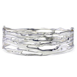 Organic Handmade Sterling Silver Statement Bangle