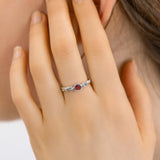 White Topaz and Pink Tourmaline Ring