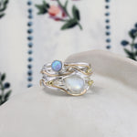 Unique rainbow moonstone ring